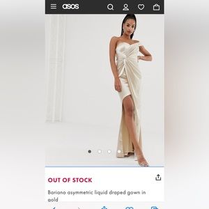 NWT Bariano Asymetric Liquid Draped Gown